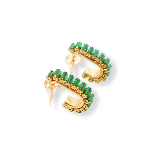 Elegant Aliana Geo Earrings featuring emerald green color