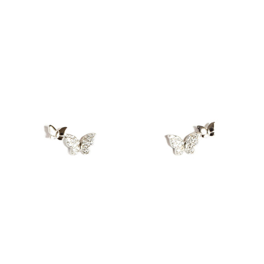 Butterfly Petite Ear Climbers Silver