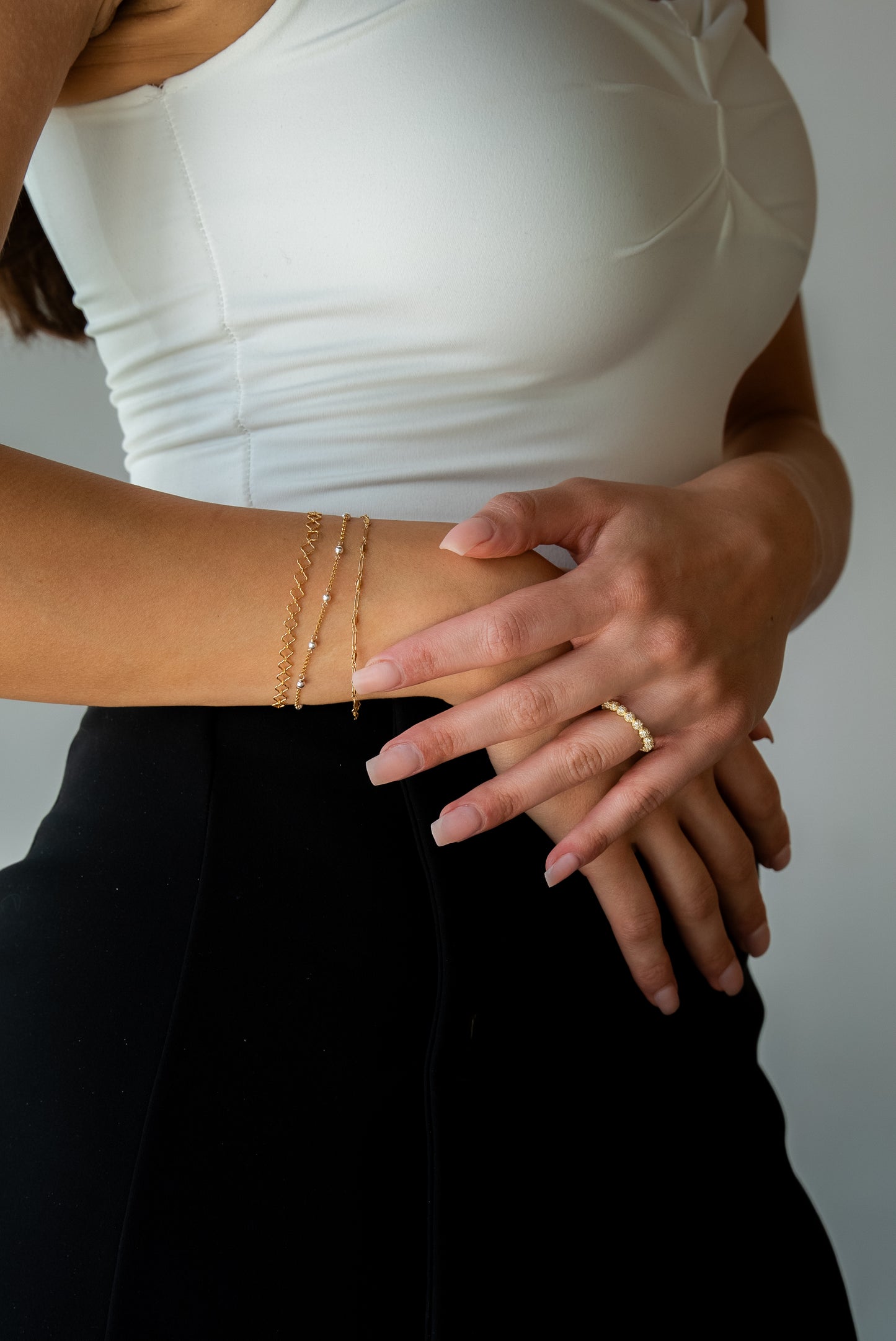 Two Toned Beaded Gold Filled Bracelet