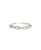 Petite Pave Paperclip Sterling Silver Ring