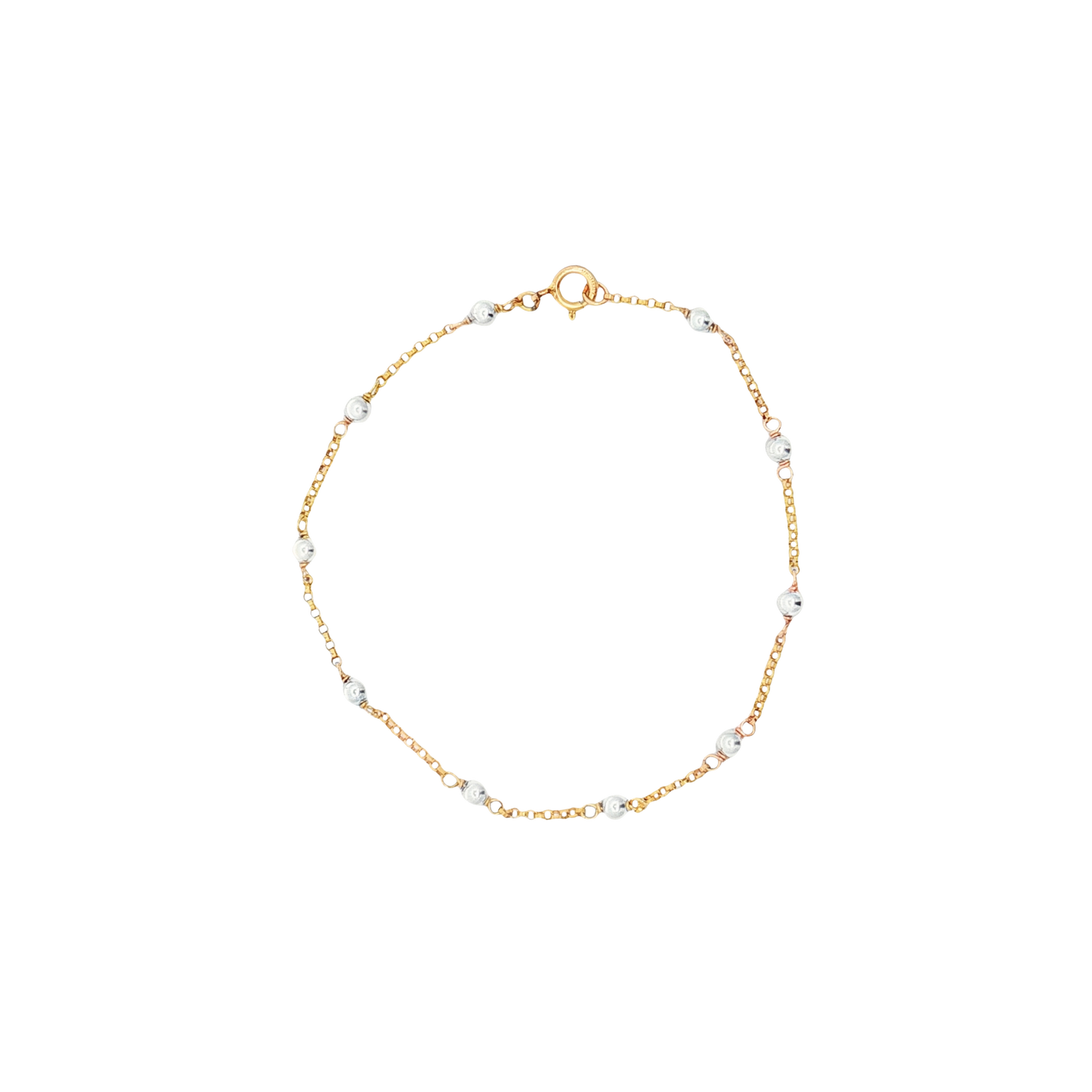 Two Toned Beaded Gold Filled Bracelet