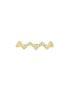 Zig Zag Pave Ring In Vermeil