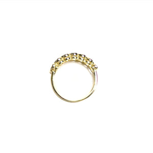 Stylish vermeil ring adorned with seven charming hearts