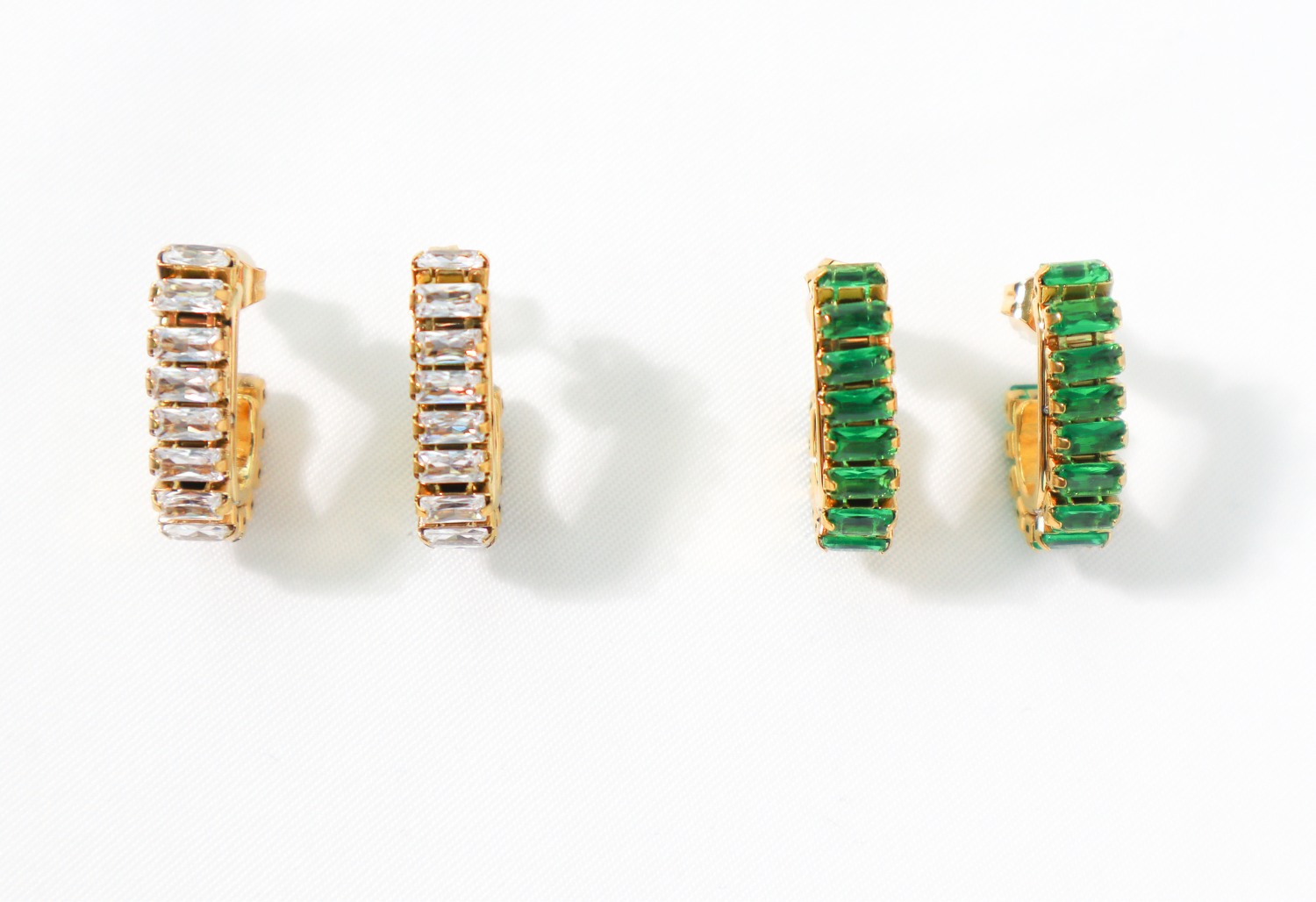 Eye-catching Aliana Geo Earrings in lush emerald green