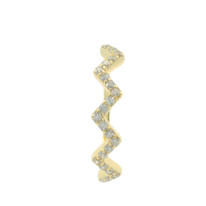 Zig Zag Pave Ring In Vermeil