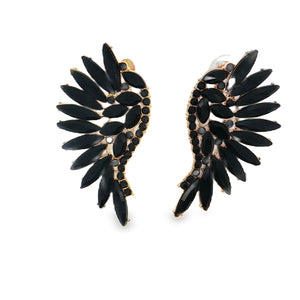 Angel Wings In Black Earrings