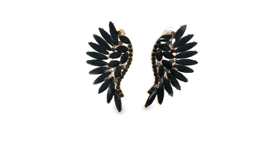 Angel Wings In Black Earrings