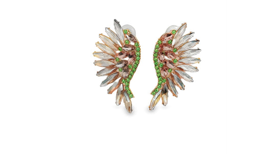 Angel Wings In Champagne Earrings