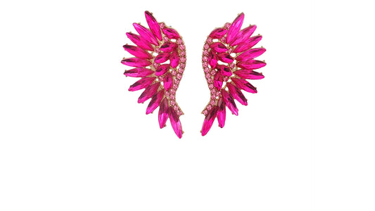 Angel Wings in Magenta Earrings