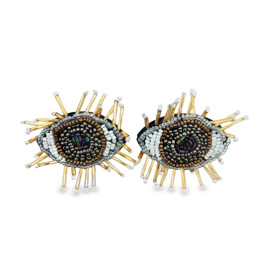 Beaded Evil Eye Studs