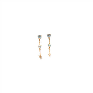 Blue Topaz Tri Tone Earrings