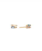 Blue Trio 14K Solid Gold Studs