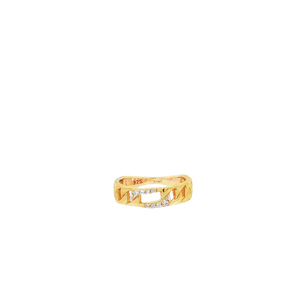 Buckle Crystal Vermeil Ring