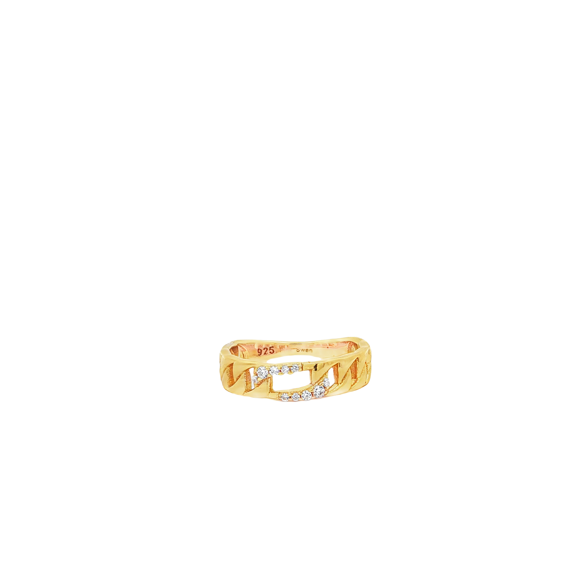 Buckle Crystal Vermeil Ring