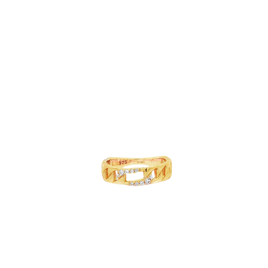 Buckle Crystal Vermeil Ring