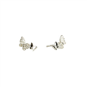 Butterfly Petite Ear Climbers Silver