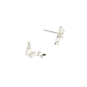 Butterfly Petite Ear Climbers Silver