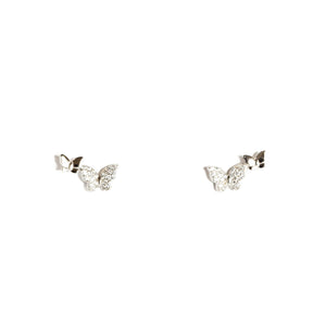 Butterfly Petite Ear Climbers Silver