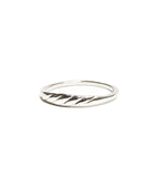 Petite Pave Croissant Sterling Silver Ring