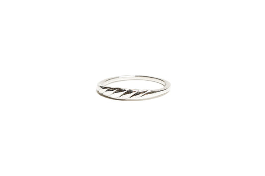 Petite Pave Croissant Sterling Silver Ring