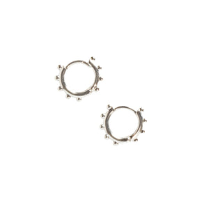 Dot Hoop Huggies Sterling Silver