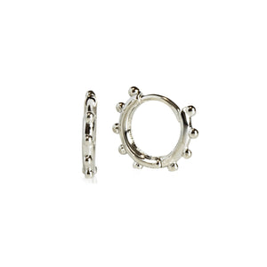 Dot Hoop Huggies Sterling Silver