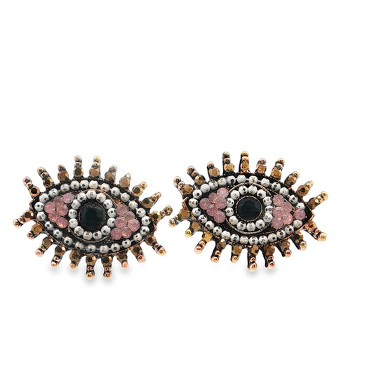 Evil Eye Pink Studs