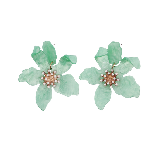Flora In Mint Green Earrings