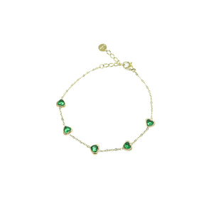 Emaline Emerald Heart Bracelet