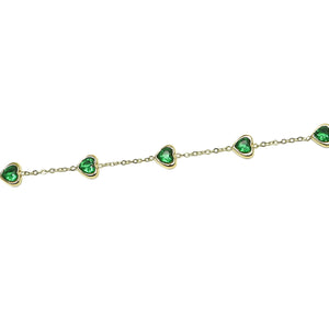 Emaline Emerald Heart Bracelet