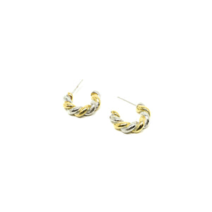 Two Toned Twist Hoops