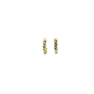 Two Toned Twist Hoop Earrings