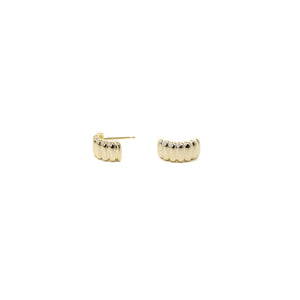 Ridged Huggie Hoops In Vermeil