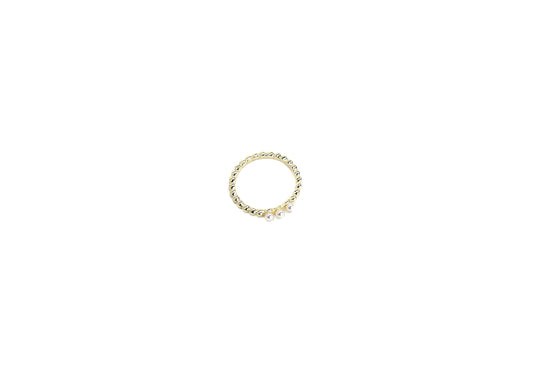 Elegant 3 pearl-accented vermeil ring for a sophisticated touch