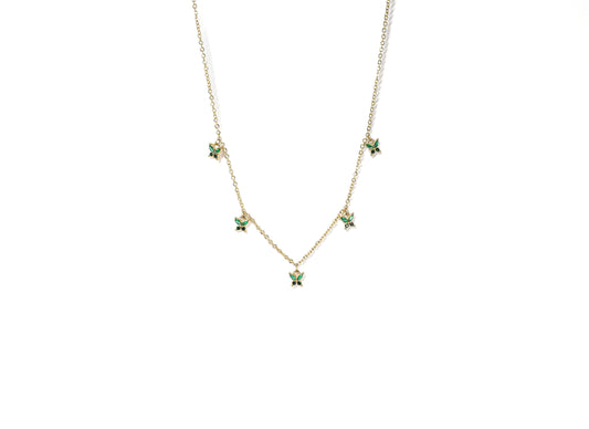 Butterfly Necklace In Emerald Green