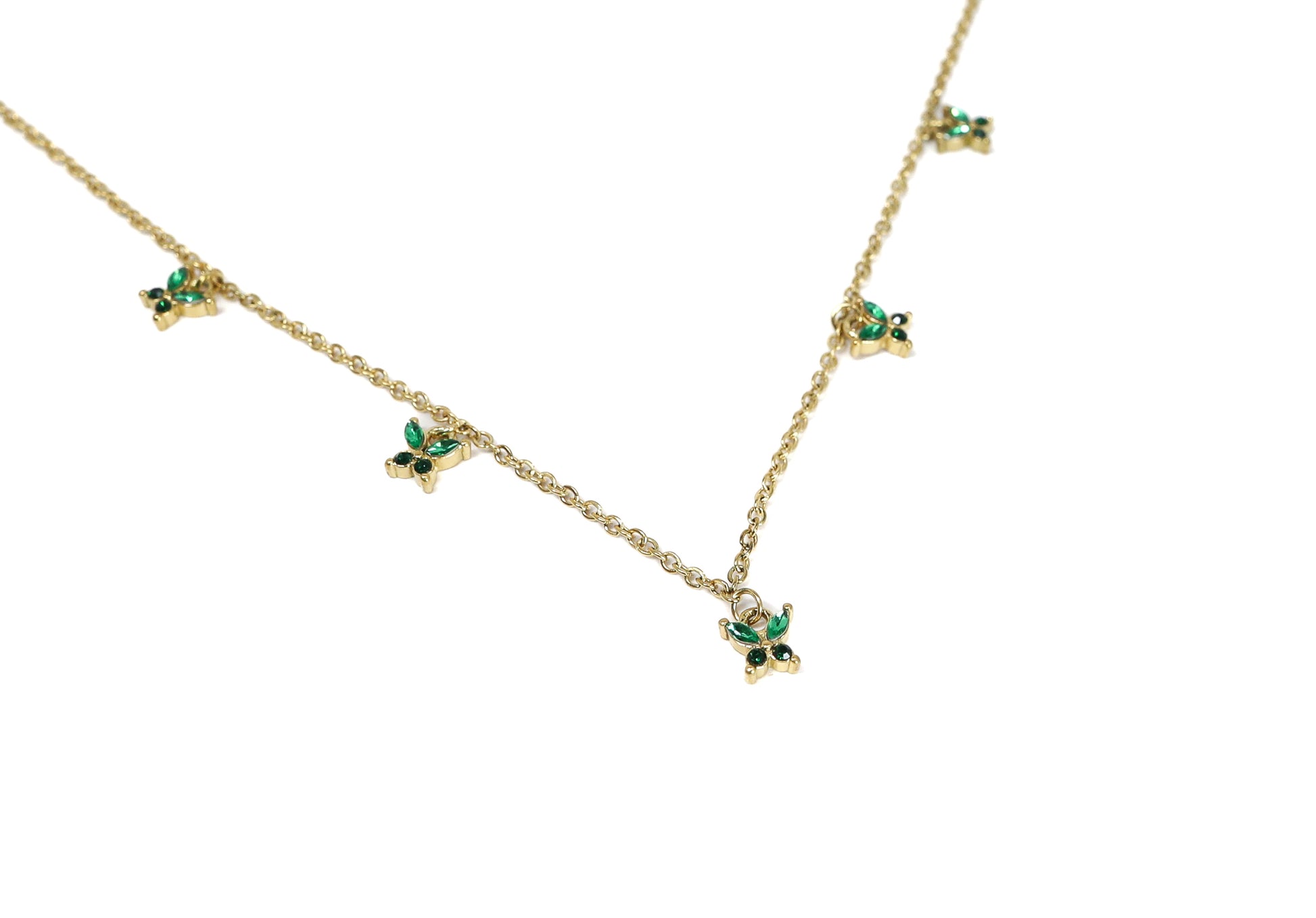 Butterfly Necklace In Emerald Green