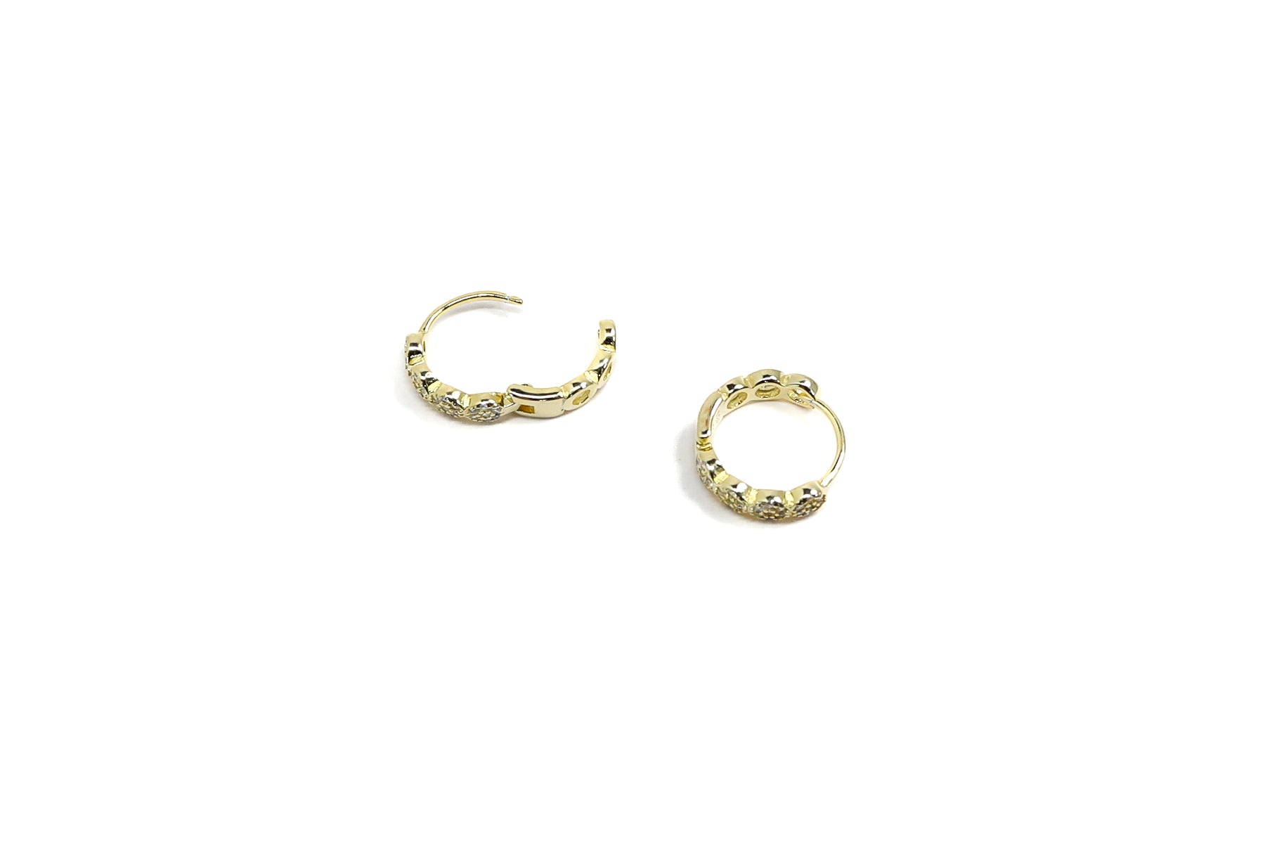 Pave Bubble Huggie Earrings