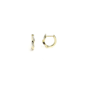 Pave Twist Huggie Hoops