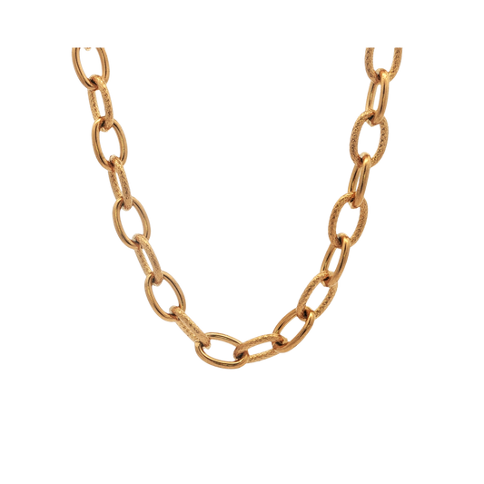 Hammered Oblong Necklace