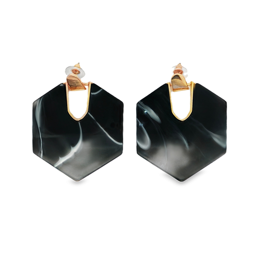Helena Geo Earrings In Black
