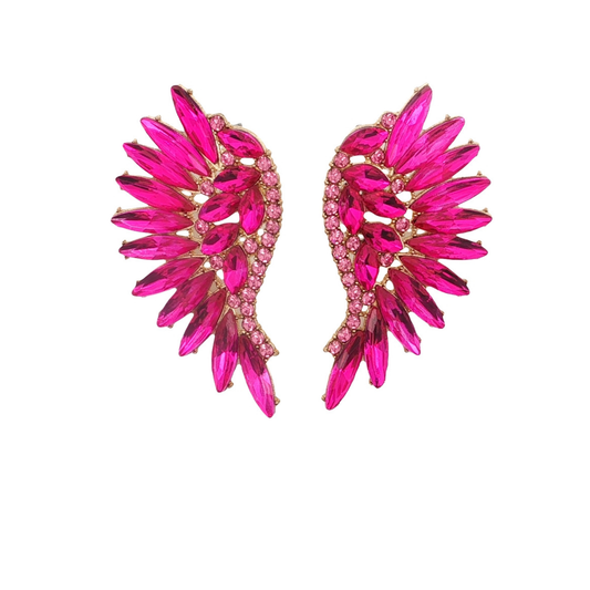 Angel Wings in Magenta Earrings