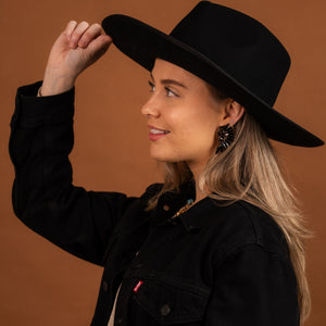 Angel Wings In Black Earrings