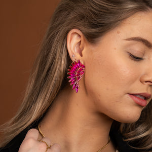 Angel Wings in Magenta Earrings