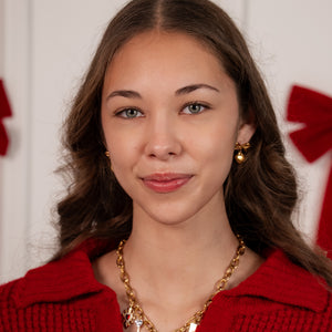 Bow Heart Earrings Gold