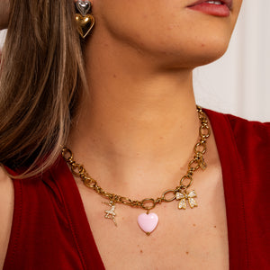 Two Toned Heart Throb Earrings