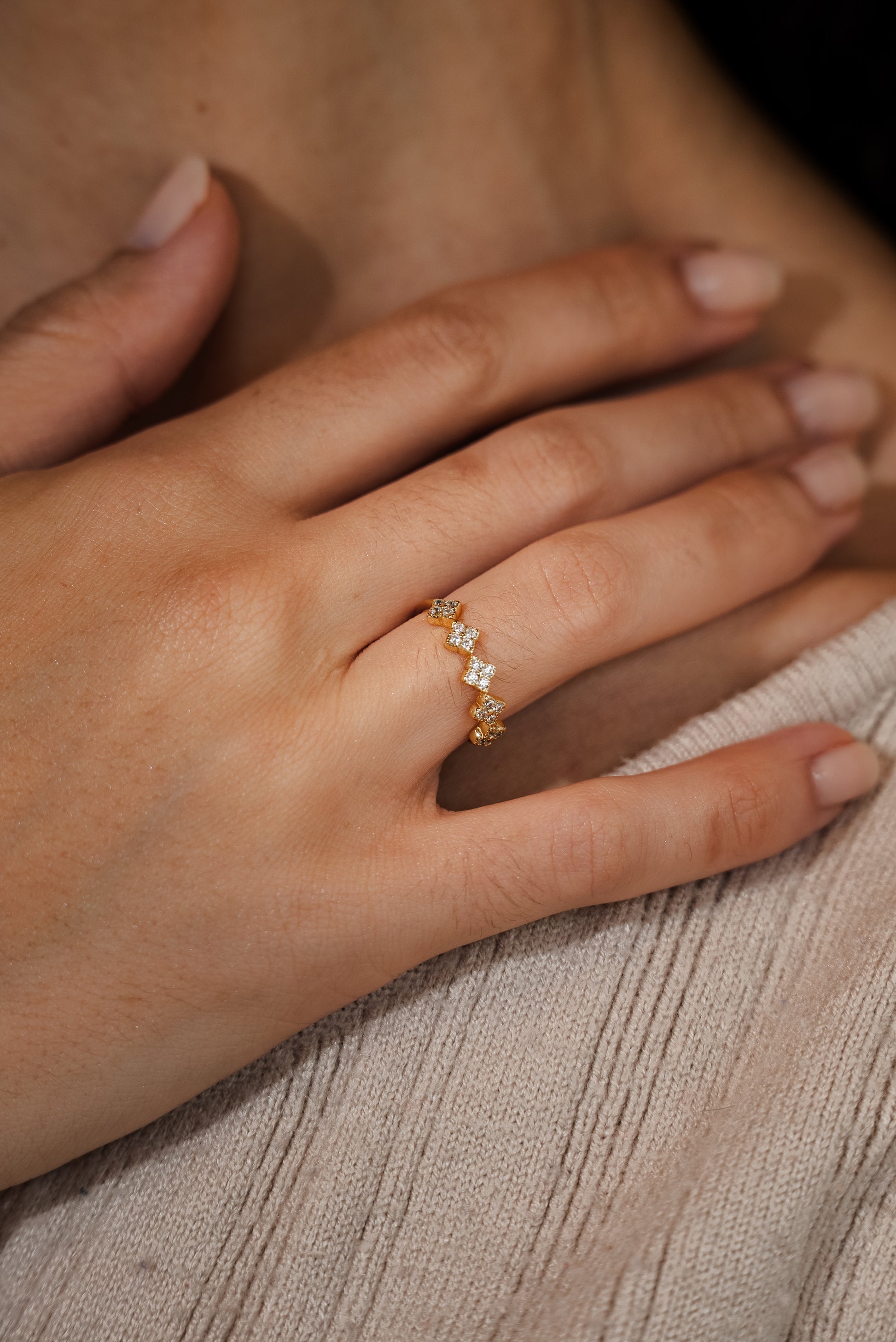 Clover Stack Vermeil Ring