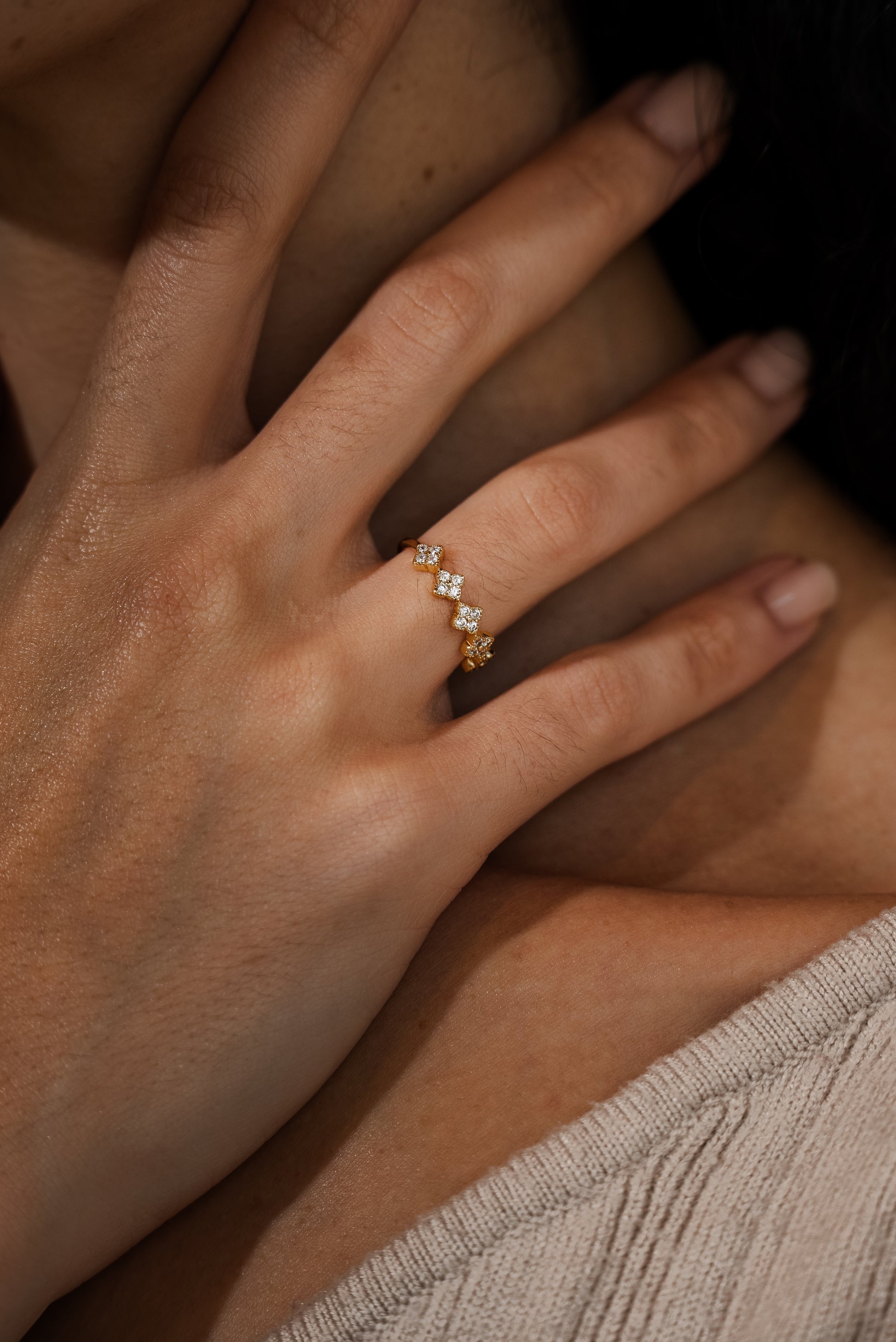 Clover Stack Vermeil Ring