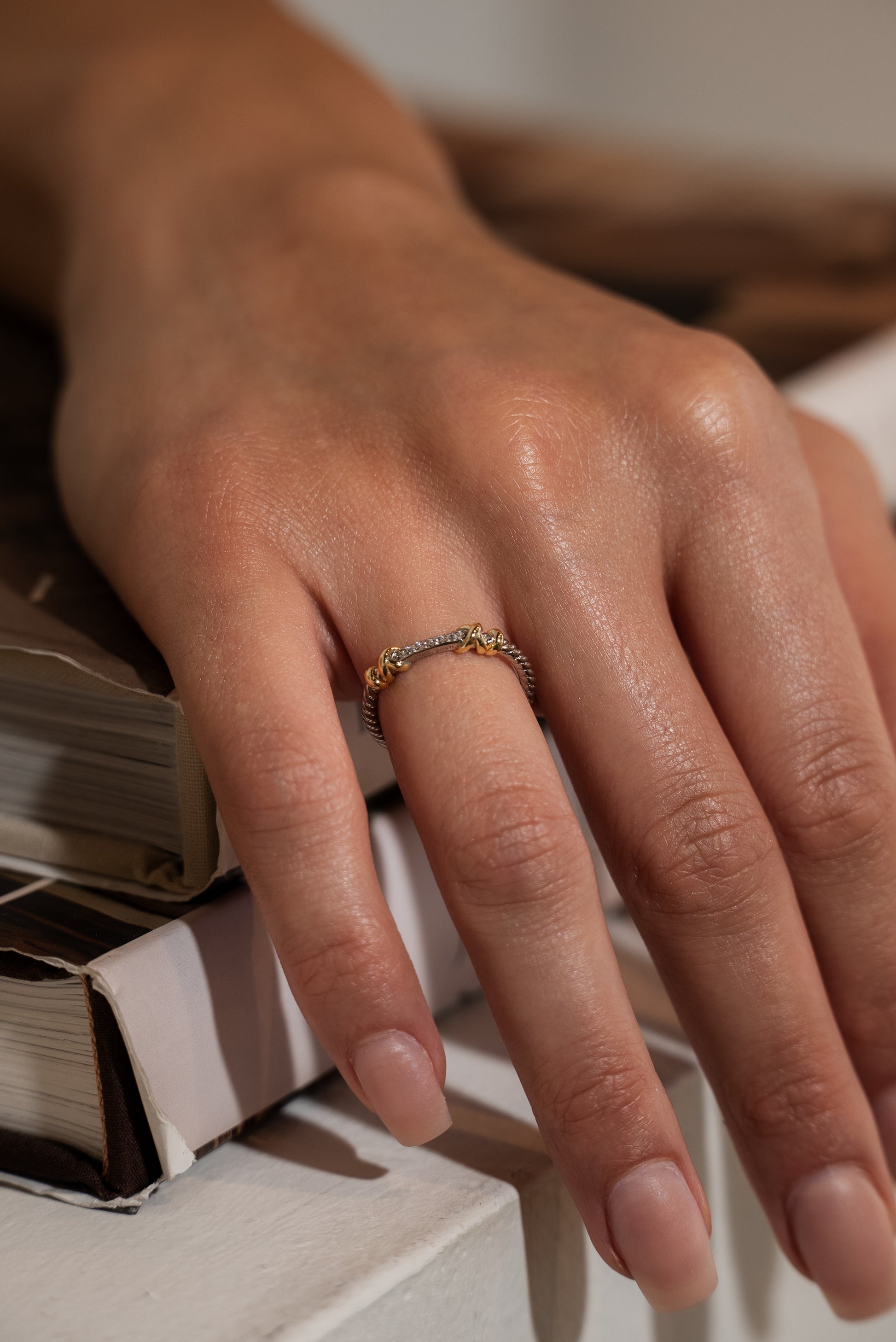 Two Toned Wrapped Vermeil Ring