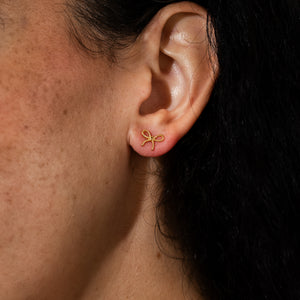 Mini Bow Knot Vermeil Earrings