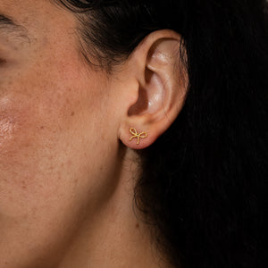 Mini Bow Knot Vermeil Earrings